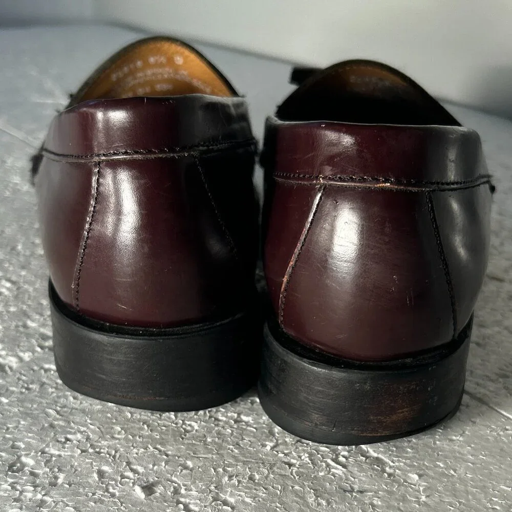 Bostonian SZ 8.5 Brown Leather Kilt & Tassel Flex Loafer Dress Luxury Office